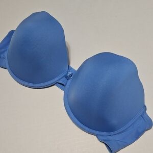 Body Form Seamless Strapless Underwire Molded Padding Blue Women's Bra Size 40D